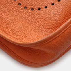 Pre Owned Hermes Evelyne III 29 Orange H Taurillon Clemence Leather Crossbody Bag