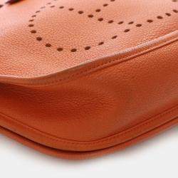 Pre Owned Hermes Evelyne III 29 Orange H Taurillon Clemence Leather Crossbody Bag