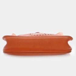 Pre Owned Hermes Evelyne III 29 Orange H Taurillon Clemence Leather Crossbody Bag