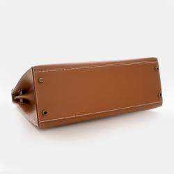 Pre Owned Hermes Kelly Sellier 32 Gold Epsom Calfskin Leather Top Handle Bag