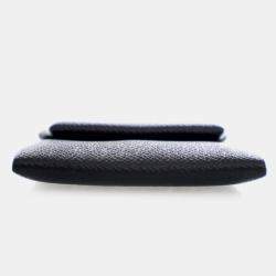 Pre Owned Hermes Bastia Black Epsom Calfskin Leather Coin Purse