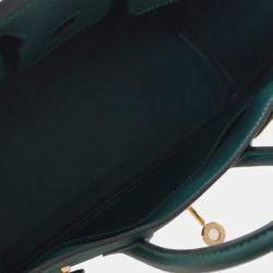 Pre Owned حقيبة هيرمس بيركن 25 خضراء من جلد عجل توغو بمقبض علوي