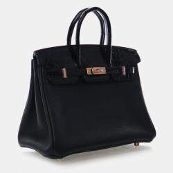 Pre Owned Hermes Birkin Touch 25 Black Togo Calfskin Leather Top Handle Bag