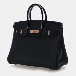 Pre Owned Hermes Birkin Touch 25 Black Togo Calfskin Leather Top Handle Bag