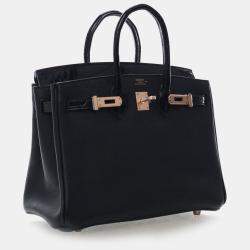 Pre Owned Hermes Birkin Touch 25 Black Togo Calfskin Leather Top Handle Bag