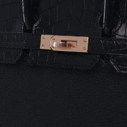 Pre Owned Hermes Birkin Touch 25 Black Togo Calfskin Leather Top Handle Bag