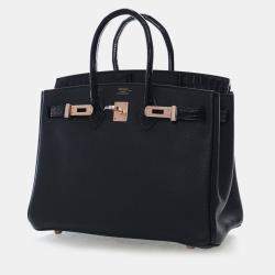 Pre Owned Hermes Birkin Touch 25 Black Togo Calfskin Leather Top Handle Bag