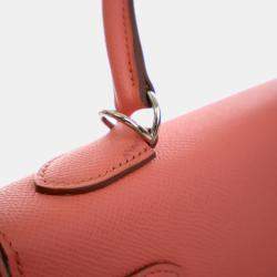 Pre Owned حقيبة هيرمس كيلي سيليير جلد عجل إيبسوم زهري بمقبض علوي حجم 32