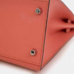 Pre Owned حقيبة هيرمس كيلي سيليير جلد عجل إيبسوم زهري بمقبض علوي حجم 32