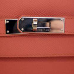 Pre Owned حقيبة هيرمس كيلي سيليير جلد عجل إيبسوم زهري بمقبض علوي حجم 32