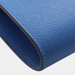 Pre Owned Hermes Kelly To Go Mykonos Epsom Calfskin Leather Wallet on Chain