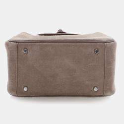 مملوكة مسبقًا Hermes Lindy Mini 20 Gris Caillou Etoupe Grizzly Suede Top Handle Bag
