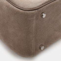 مملوكة مسبقًا Hermes Lindy Mini 20 Gris Caillou Etoupe Grizzly Suede Top Handle Bag