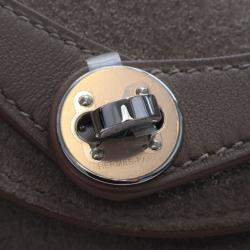 مملوكة مسبقًا Hermes Lindy Mini 20 Gris Caillou Etoupe Grizzly Suede Top Handle Bag