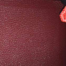 Pre Owned Hermes Birkin 25 Burgundy Lizard Leather Top Handle Bag