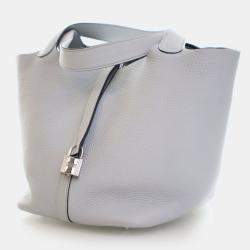 مملوكة مسبقًا Hermes Picotin 22 Bleu Pale Togo Calfskin Leather Shoulder Bag