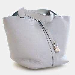 مملوكة مسبقًا Hermes Picotin 22 Bleu Pale Togo Calfskin Leather Shoulder Bag