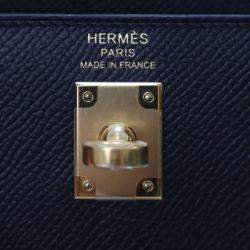 Pre Owned حقيبة هيرمس كيلي سيليير 25 جلد إبسم عجل أسود مقبض علوي