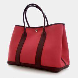 Pre Owned Hermes Garden Party 36 Pink Toile Canvas Tote Bag