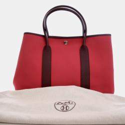 Pre Owned Hermes Garden Party 36 Pink Toile Canvas Tote Bag