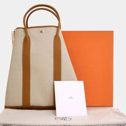 Pre Owned Hermes Garden File 37 Beton Toile H Canvas Tote Bag