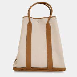 Pre Owned Hermes Garden File 37 Beton Toile H Canvas Tote Bag