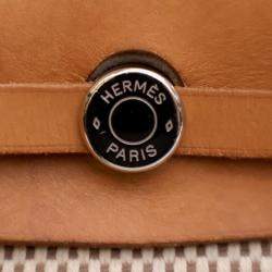 Pre Owned Hermes Herbag TPM Beige Toile Canvas Top Handle Bag