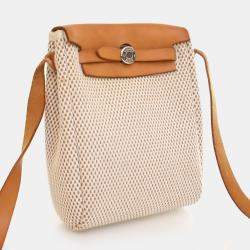 Pre Owned Hermes Herbag TPM Beige Toile Canvas Top Handle Bag