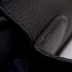 Pre Owned حقيبة مراسل هيرميس ستيف كابورال جلد توريلون كليمونس سوداء