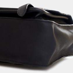 Pre Owned حقيبة مراسل هيرميس ستيف كابورال جلد توريلون كليمونس سوداء