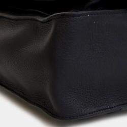 Pre Owned حقيبة مراسل هيرميس ستيف كابورال جلد توريلون كليمونس سوداء