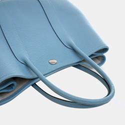 مملوكة مسبقًا Hermes Garden Party 30 Bleu Du Nord Negonda Calfskin Leather Tote Bag
