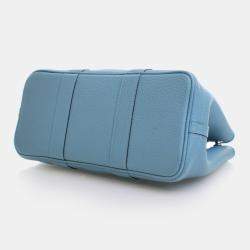 مملوكة مسبقًا Hermes Garden Party 30 Bleu Du Nord Negonda Calfskin Leather Tote Bag