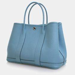 مملوكة مسبقًا Hermes Garden Party 30 Bleu Du Nord Negonda Calfskin Leather Tote Bag