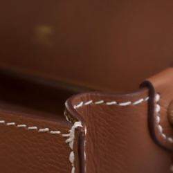 Pre Owned Hermes Roulis 23 Gold Evercolor Calfskin Leather Shoulder Bag