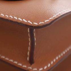 Pre Owned Hermes Roulis 23 Gold Evercolor Calfskin Leather Shoulder Bag