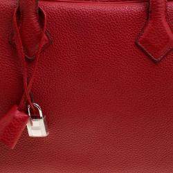 Pre Owned Hermes Rougue Garance Togo Leather Victoria II Bag