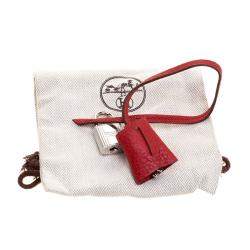 Pre Owned Hermes Rougue Garance Togo Leather Victoria II Bag