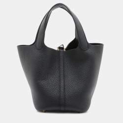 Pre Owned Hermes Black Clemence Picotin Lock 18
