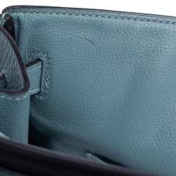 Hermes Ciel Taurillon Clemence Leather Palladium Hardware Birkin 40 Bag