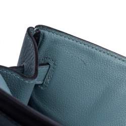 Hermes Ciel Taurillon Clemence Leather Palladium Hardware Birkin 40 Bag