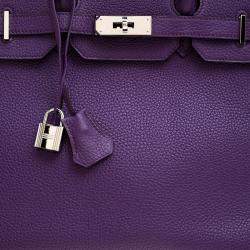 Hermes Ultraviolet Togo Leather Palladium Hardware Birkin 35 Bag