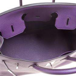 Hermes Ultraviolet Togo Leather Palladium Hardware Birkin 35 Bag