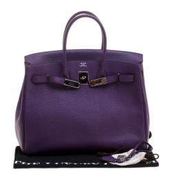 Hermes Ultraviolet Togo Leather Palladium Hardware Birkin 35 Bag