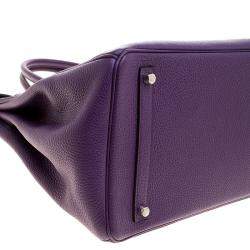 Hermes Ultraviolet Togo Leather Palladium Hardware Birkin 35 Bag