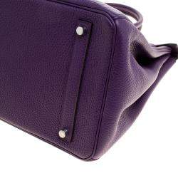 Hermes Ultraviolet Togo Leather Palladium Hardware Birkin 35 Bag