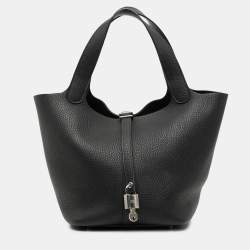 مملوكة مسبقًا حقيبة هيرمس بيكوتين كليمنس قفل أسود 22