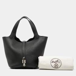 مملوكة مسبقًا Hermes Black Clemence Picotin Lock 22