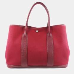 Pre Owned حقيبة هيرمس جاردن بارتي 36 قماش ونيغوندا حمراء