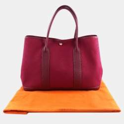 Pre Owned حقيبة هيرمس جاردن بارتي 36 قماش ونيغوندا حمراء